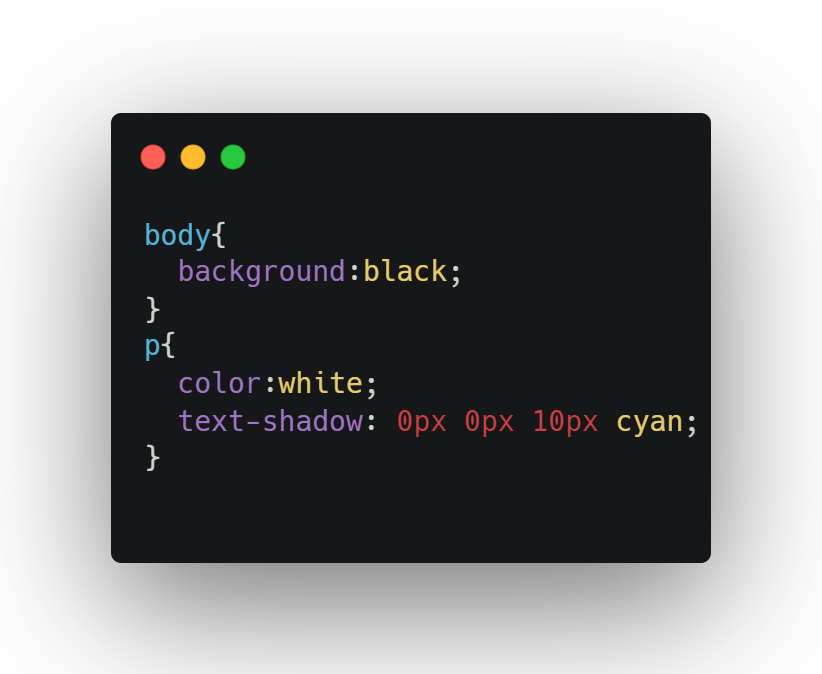 imagen con el codigo de ejemplo de text-shadow